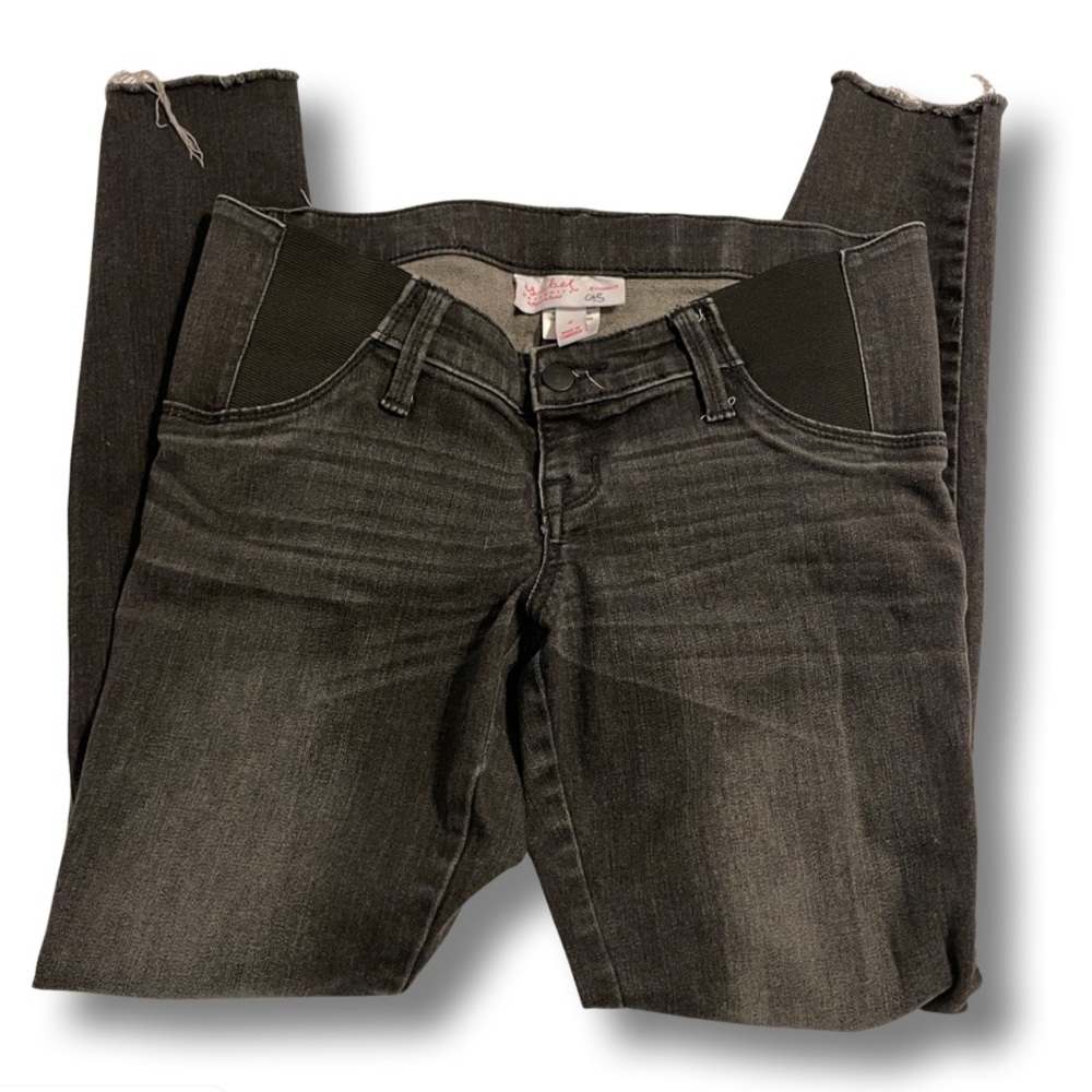 Isabel Black Distressed Maternity Jeans